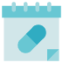Icon of a calendar with a pill image